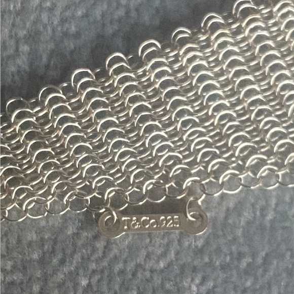 Tiffany & Co. Elsa Peretti Silver Mesh Scarf Necklace with Matching Earrings - Picture 13 of 16
